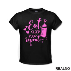 Eat, Sleep, Poop, Repeat - Pink - Bebe - Majica