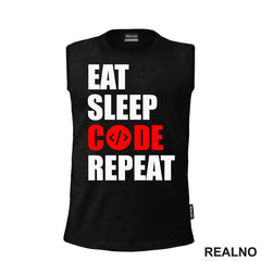 Eat, Sleep, Code, Repeat - Red - Geek