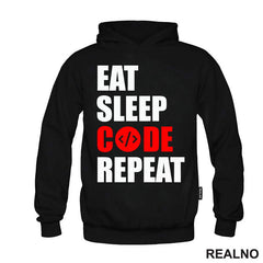 Eat, Sleep, Code, Repeat - Red - Geek