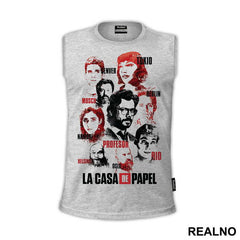 Group Black And Red - La Casa de Papel - Money Heist - Majica