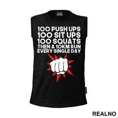 100 Push Ups 100 Sit Ups 100 Squats Then 10KM Run Every Single Day - One Punch Man - Majica