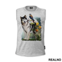 Dog With A Stick And A Bird - Životinje