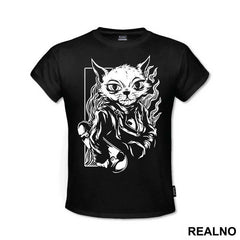 Cat With A Skate Board Art - Životinje