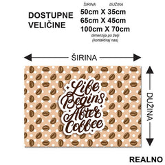 Life Begins After Coffee - Kafa - Podmetač za sto