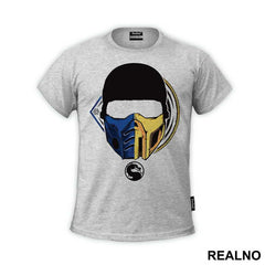 Half Scorpion Half Sub Zero Head Illustration - Mortal Kombat