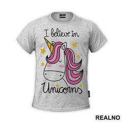 I Believe In Unicorns Pink Hair - Jednorog - Majica