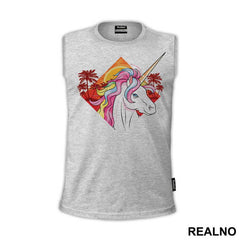 Unicorn With Palm Trees - Jednorog - Majica