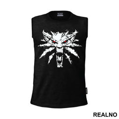 White Wold Splash Logo Red Yeys - The Witcher
