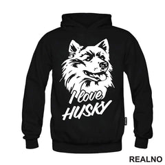 OUTLET Crni muški duks veličine L sa kapiljačom - DOG - 9055 - D