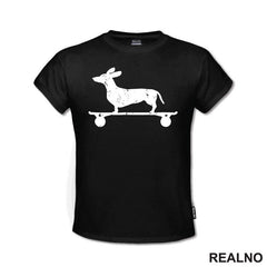 Dacshund On Skate - Silhouette - Jazavičar - Pas - Dog