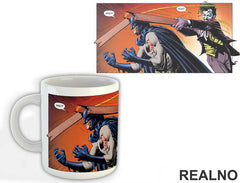 Batman And Joker - Orange Background - Šolja