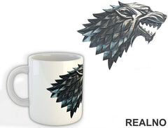 Gray Dire Wolf Sigil - House Stark - Game Of Thrones - Got - Šolja
