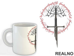 Sword Of The King, The White Tree Of Gondor And Ring Of Power - Lord Of The Rings - LOTR - Šolja