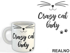 Crazy Cat Lady - Face - Mačke - Šolja