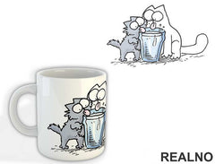 2 Cats Drinking Water - Mačke - Šolja