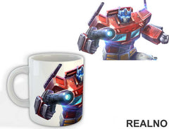 Optimus Prime Fighting With A Gun - Transformers - Šolja