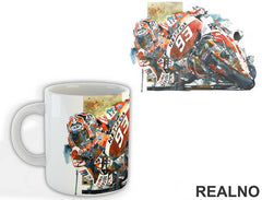 Marquez Watercolor Painting - 93 - MotoGP - Sport - Šolja