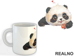 Baby Panda Eating An Apple - Životinje - Šolja