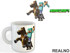 Steve On A Horse - Minecraft - Šolja