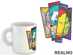 4 Faces - Thor - Captain America - Iron Man - Hulk - Avengers - Šolja