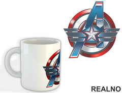 Shield And Logo - Captain America - Avengers - Šolja