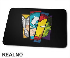 4 Faces - Thor - Captain America - Iron Man - Hulk - Avengers - Podloga za miš