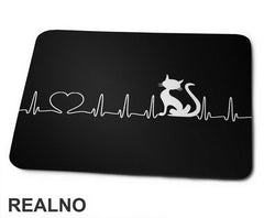 Heart Beat And A Cat - Mačke - Cat - Podloga za miš