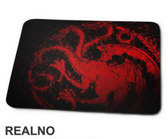 Fire And Blood Black And Red Smeary- House Targaryen Sigil - Game Of Thrones - GOT - Podloga za miš