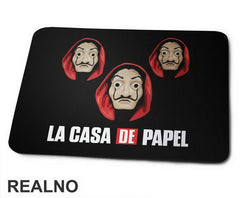 Masks Text Logo - La Casa de Papel - Money Heist - Podloga za miš