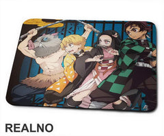 Drawing - Tanjiro, Nezuko, Inosuke And Zenitsu - Travelling Companions - Demon Slayer - Podloga za miš