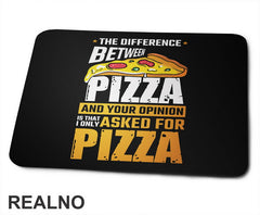 The Difference Between Pizza And Your Opinion Is That I Only Asked For Pizza - Hrana - Food - Podloga za miš