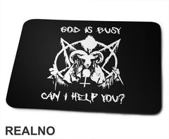 God Is Busy Can I Help You - Atheist - Podloga za miš