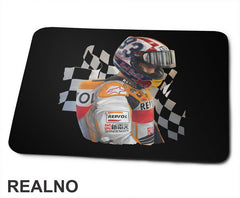 Marquez And A Finish Line Flag - 93 - Motogp - Sport - Podloga za miš
