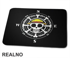 Skull Compass - One Piece - Podloga za miš