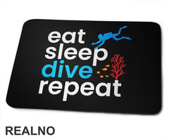 Eat, Sleep, Dive, Repeat - Coral - Diving - Ronjenje - Podloga za miš
