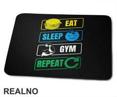 Eat, Sleep, Gym, Repeat - Symbols - Trening - Podloga za miš