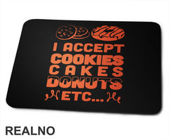 I Accept Cookies. Cakes, Donuts, etc - Hrana - Food - Podloga za miš
