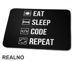 Eat, Sleep, Code, Repeat - Symbols - Geek - Podloga za miš