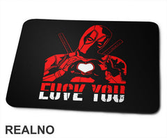 Love You, FU - Head Illustration - Deadpool - Podloga za miš