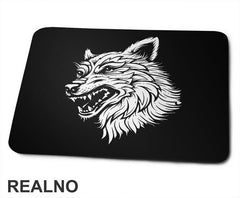 Angry Head Wolf Silhouette - Vuk - Životinje - Podloga za miš