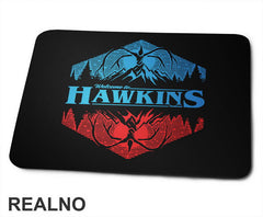 Welcome To Hawkings - Blue And Red - Stranger Things - Podloga za miš