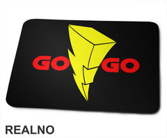 Go Go Logo - Power Rangers - Red And Yellow - Moćni Rendžeri - Podloga za miš