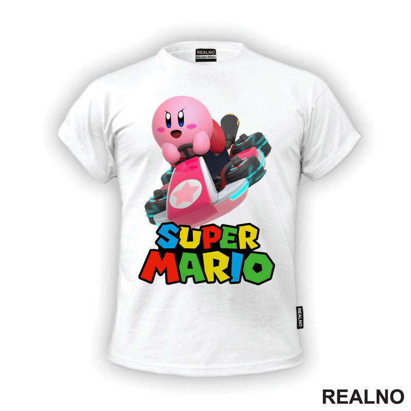 Kirbi vozi karting - Kirby - Super Mario - Majica