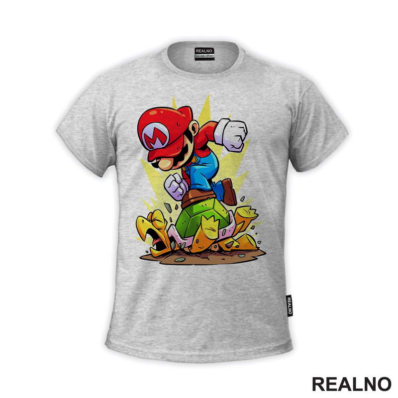 Mario gazi Kornjaču - Super Mario - Majica