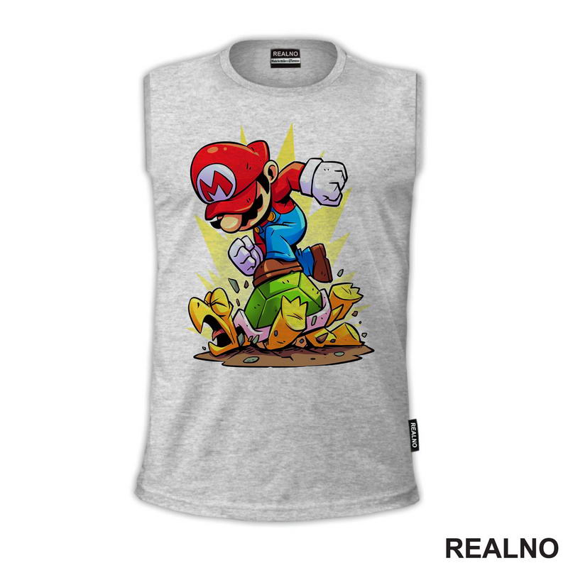 Mario gazi Kornjaču - Super Mario - Majica