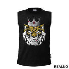 Head Tiger With Silver Crown - Tigar - Životinje - Majica