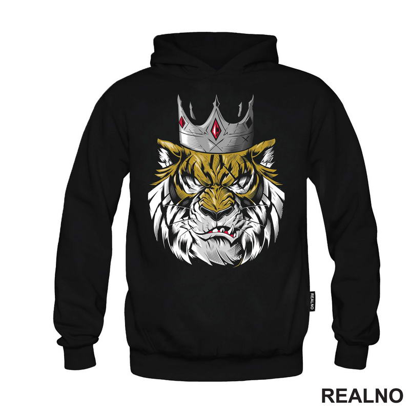 Head Tiger With Silver Crown - Tigar - Životinje - Majica