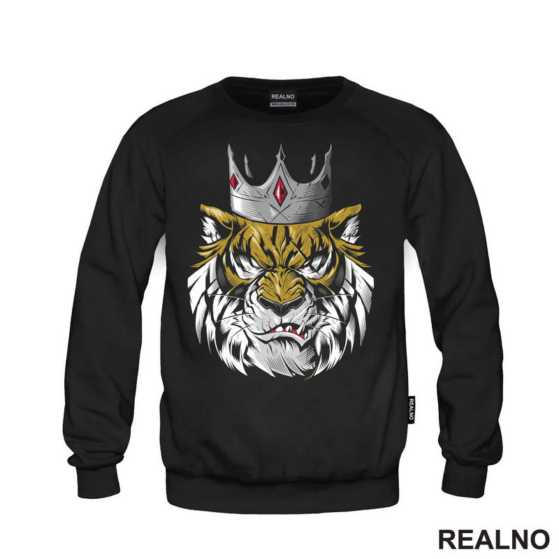 Head Tiger With Silver Crown - Tigar - Životinje - Majica