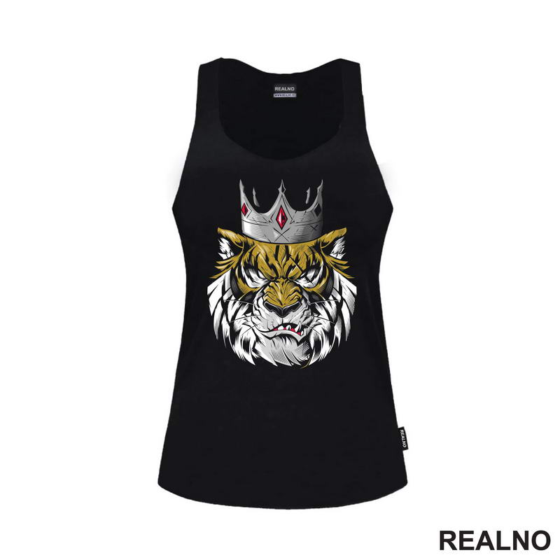 Head Tiger With Silver Crown - Tigar - Životinje - Majica