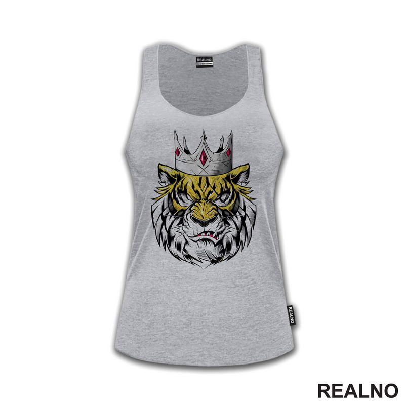 Head Tiger With Silver Crown - Tigar - Životinje - Majica